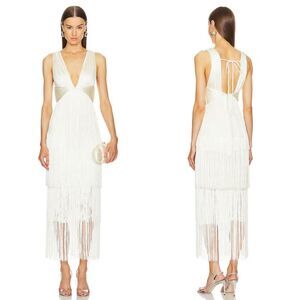 NWT Michael Costello x REVOLVE Skylar Maxi Dress in Ivory Size XXS $358